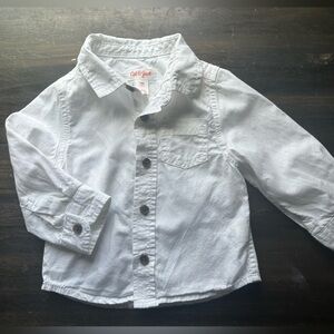 Cat & Jack White Button Down Long Sleeve Shirt 12 months EUC